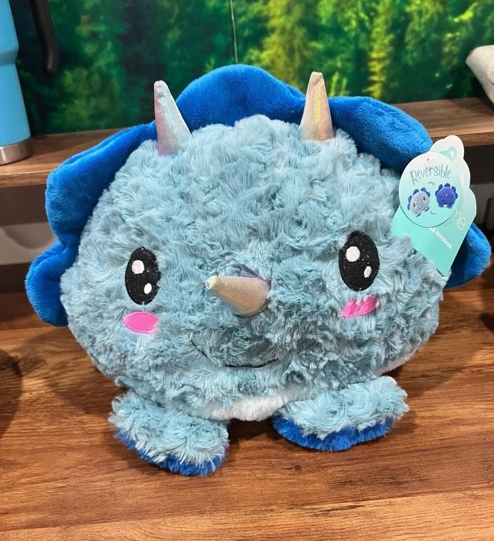 Hug Me Reversible Flip Dinosaur Stuffed Animal Plush Grump-asaurus Rex Toy